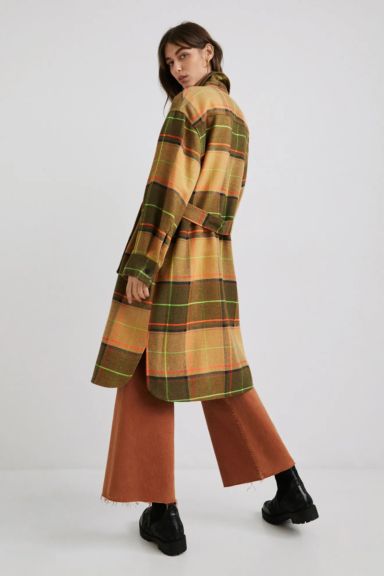 Abrigo largo tartán - Imagen 4