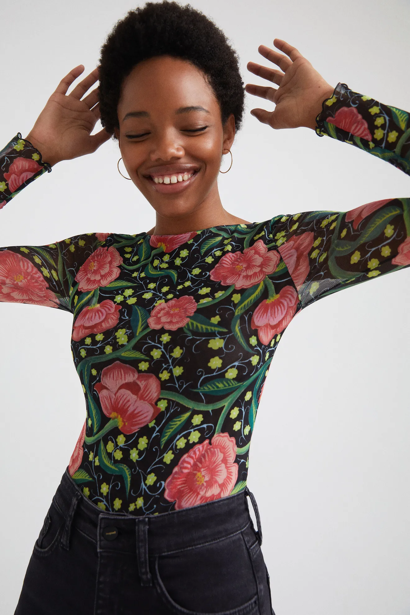 Camiseta slim floral - Imagen 2