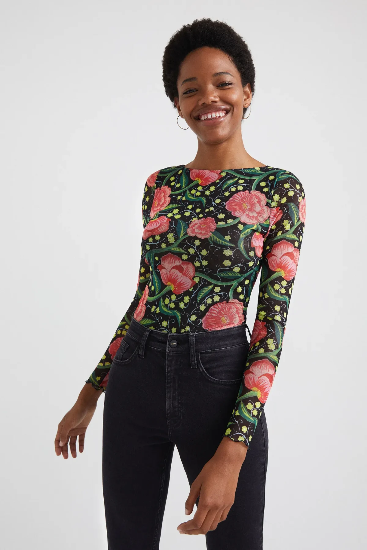 Camiseta slim floral