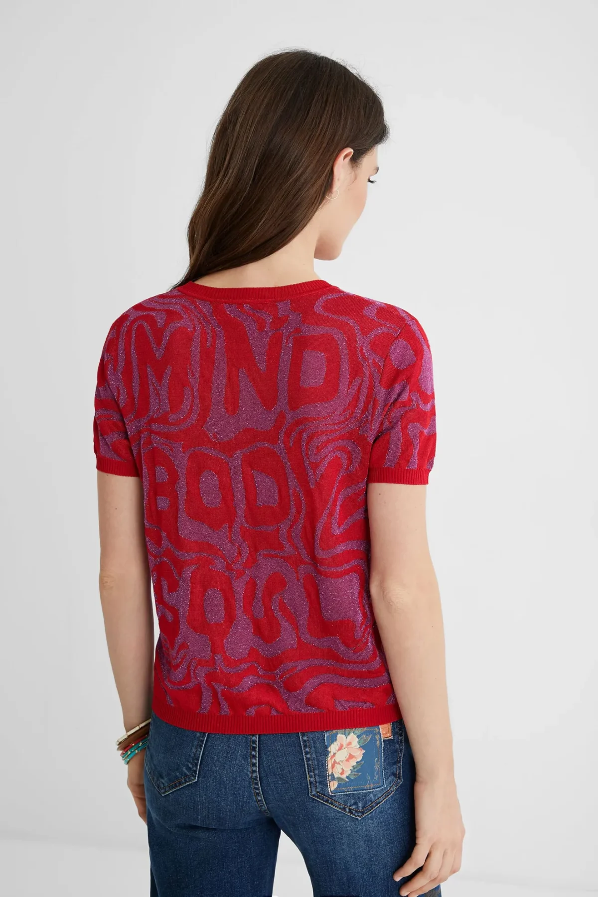 Camiseta jacquard morada - Imagen 4