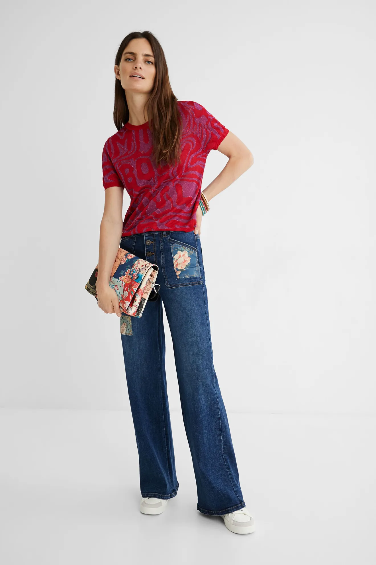 Camiseta jacquard morada - Imagen 5