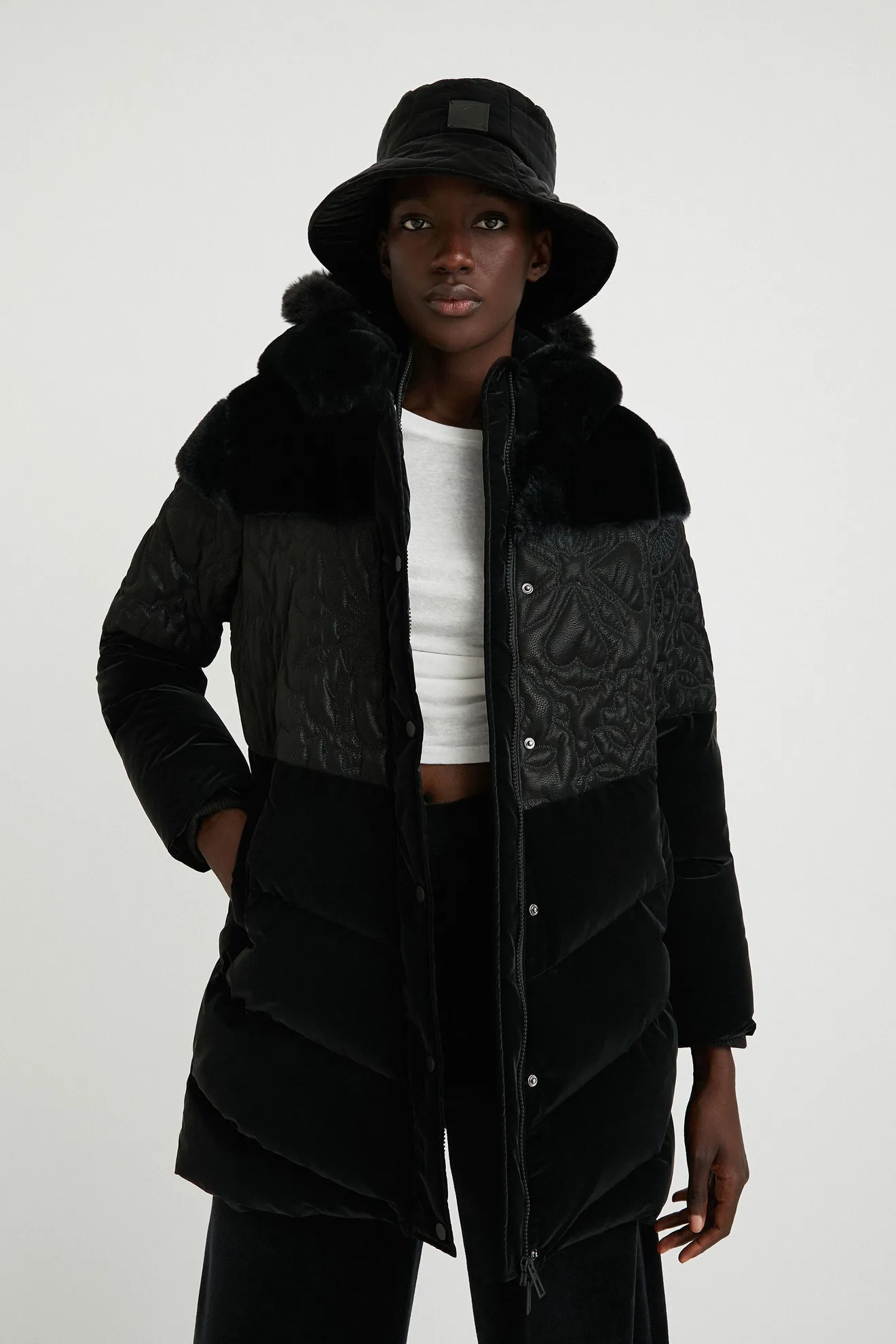 Chaqueta larga acolchada