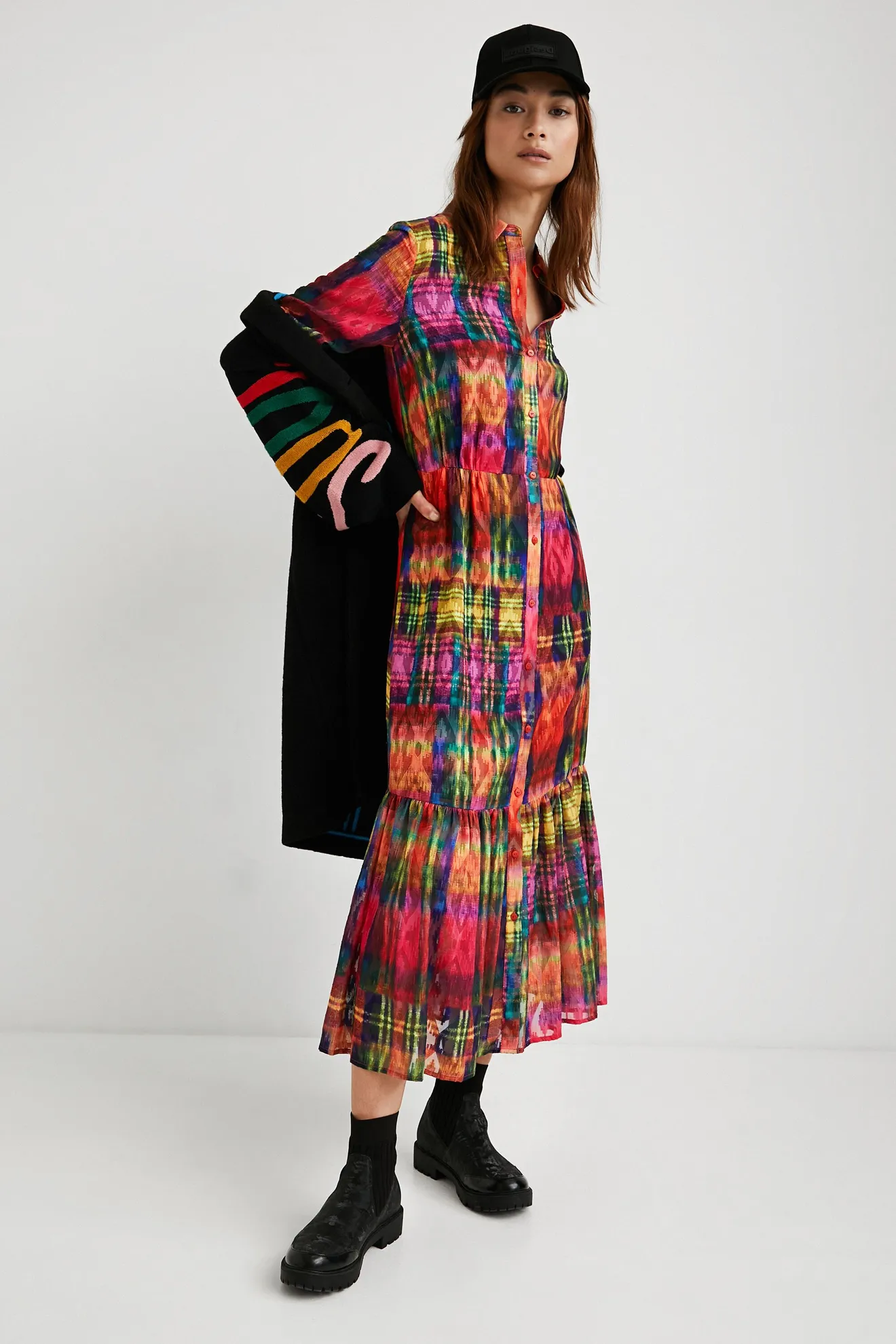 Vestido camisero midi - Imagen 4