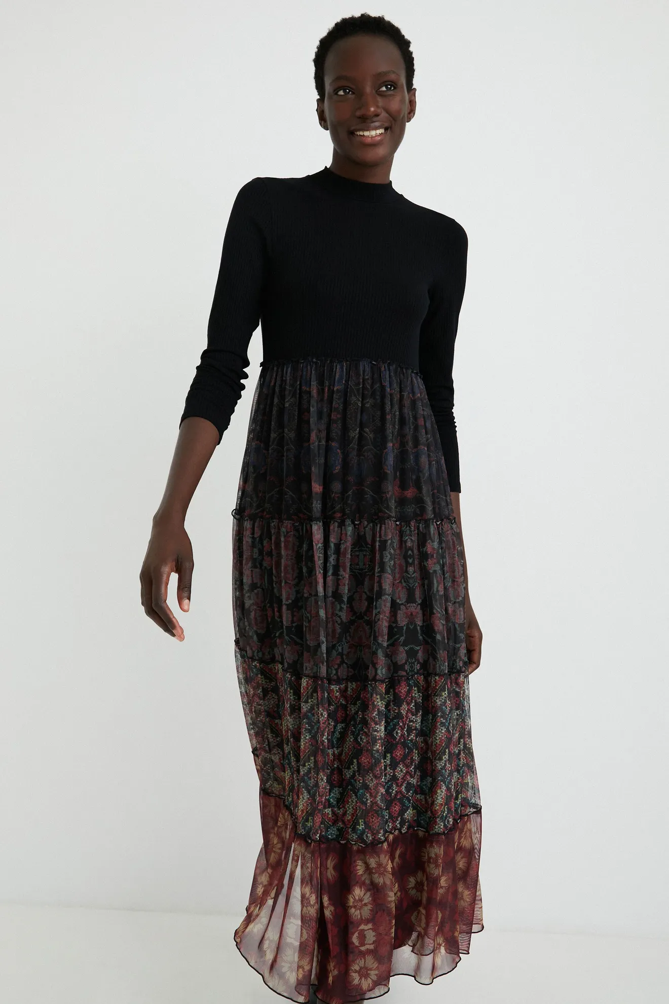 Vestido largo bimateria