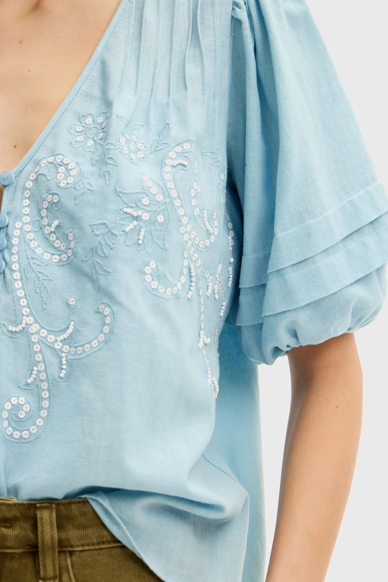 Camisa bordada boho - Imagen 5